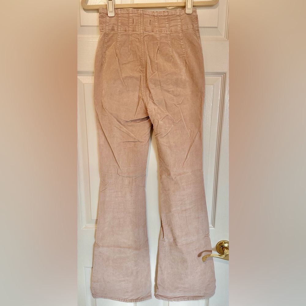 Free People High Rise Corduroy Flare Pants – Beige / Sand – Size 25 - Picture 3 of 7